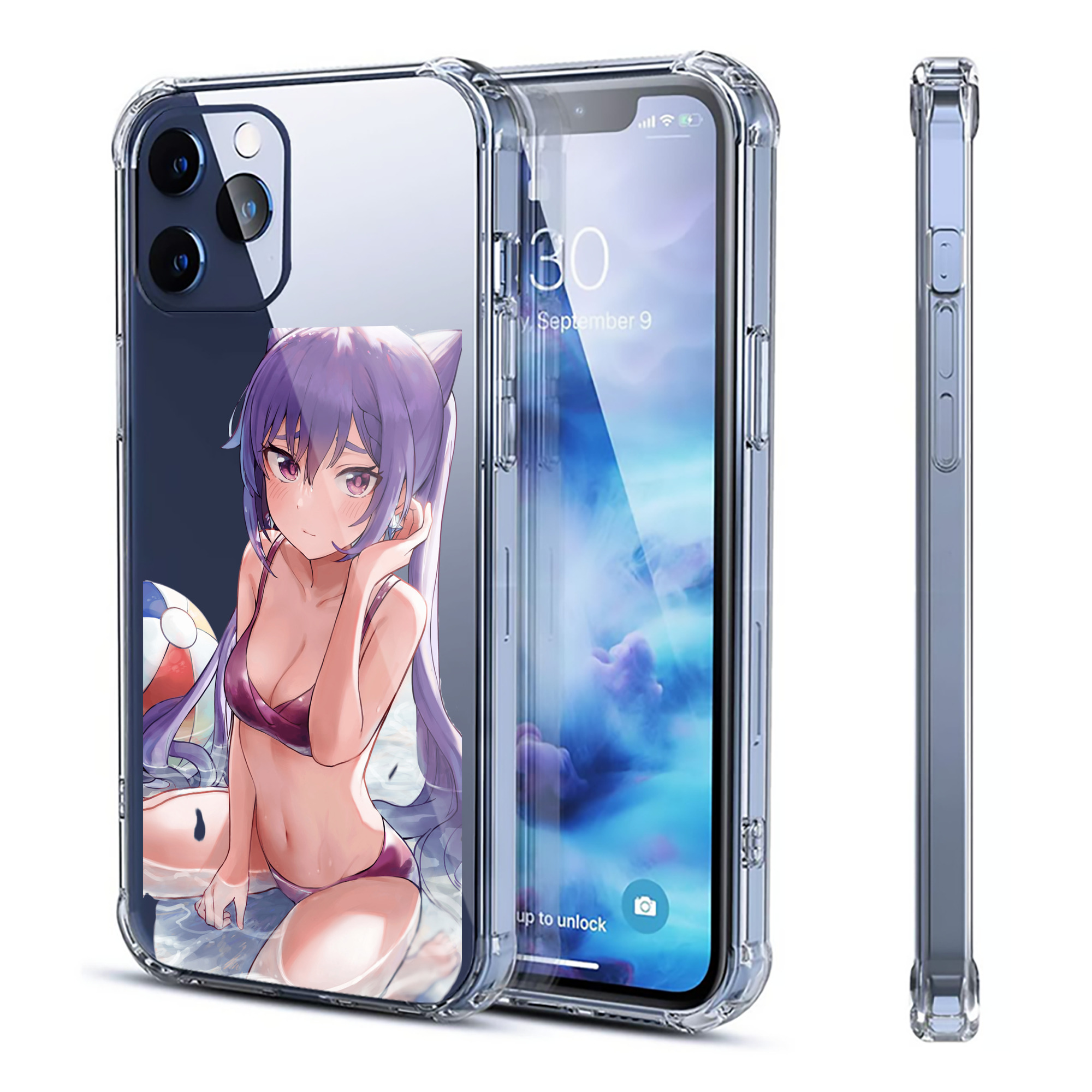 げんし神 刻晴 こくせい genshin Kokusei 【iPhone 12シリーズ対応】透明スマホケース（クリアソフトケース）